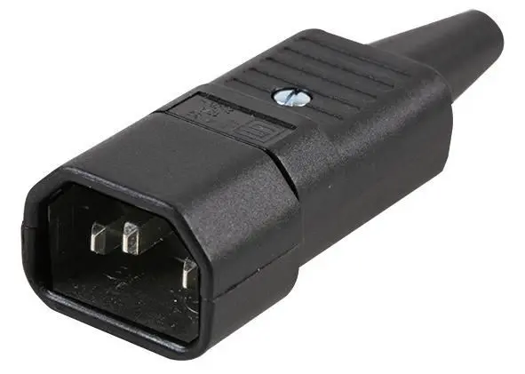 SCHURTER Rewireable IEC C14 Straight Plug, 10A 250V AC, Black
