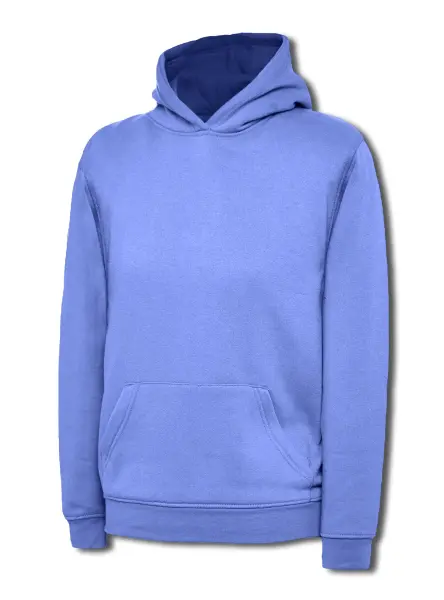 Uneek Kids' Hooded Sweatshirt - 50% Polyester 50% Cotton - Violet - Age 11-13
