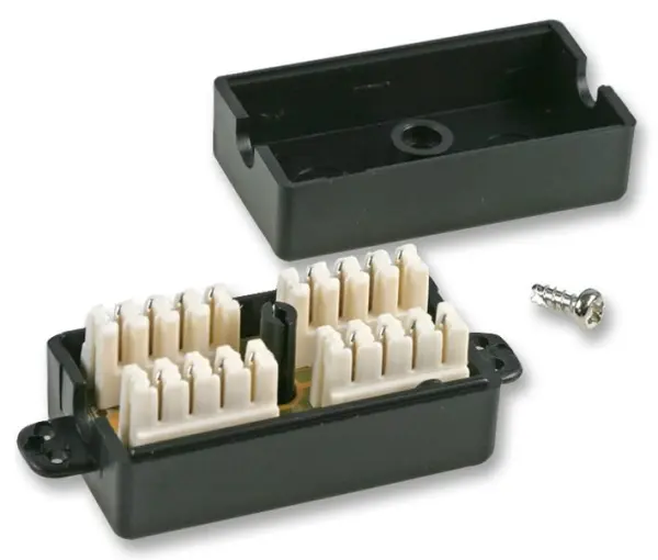 PRO SIGNAL Cat6 Bedradingsdoos, 4-Paar, Zwart