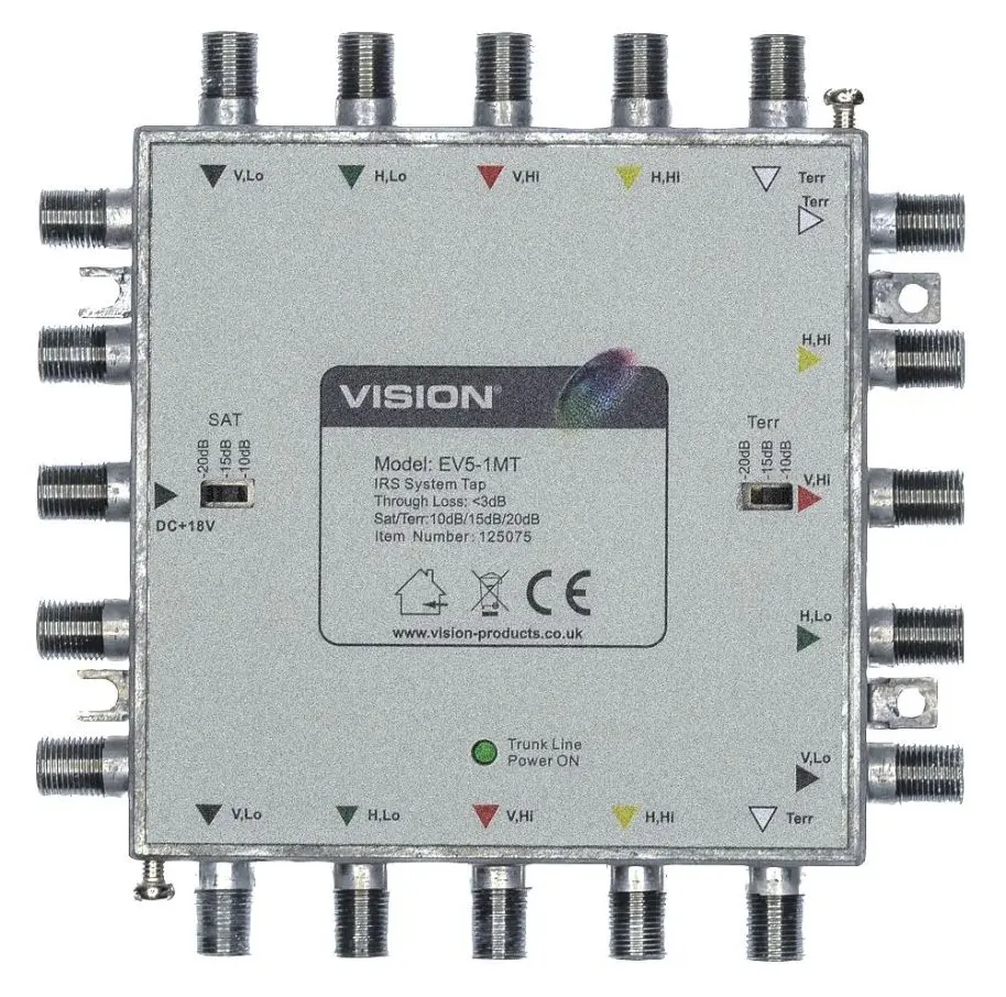 VISION EV5-1MT 1-směrný rozdělovač signálu IRS (britská zástrčka)
