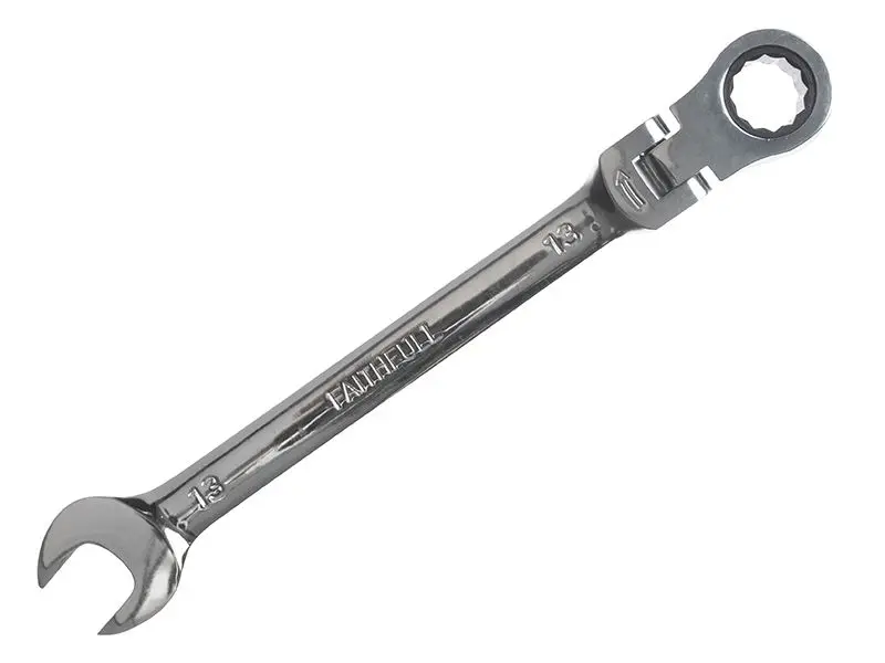 Faithfull Chrome Vanadium Flex Head Ratchet Spanner 13mm