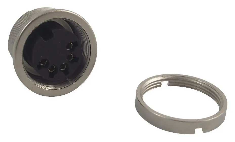 LUMBERG 5-극 DIN 패널 챠시 소켓, 전면 장착, 180°