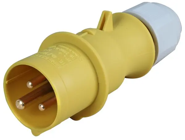 CEENORM 16A 110V Cable Mount CEE Plug, 2P+E, IP44, Yellow