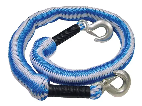 Faithfull 4m Expanding Tow Rope with Metal Hooks (3 Tonnes)