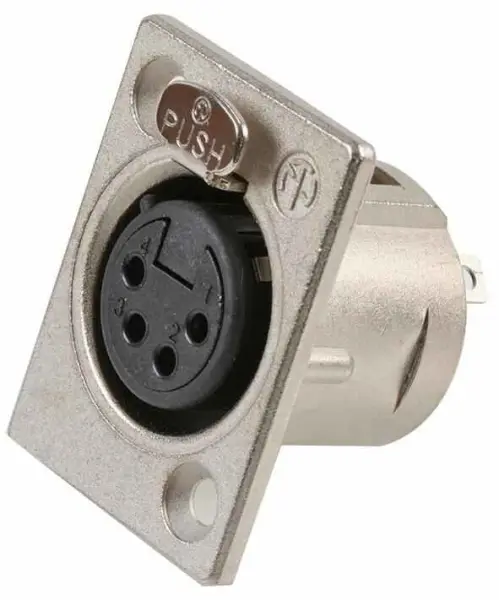 NEUTRIK שקע פאנל נקבה XLR, 4 פינים, חיבורי הלחמה