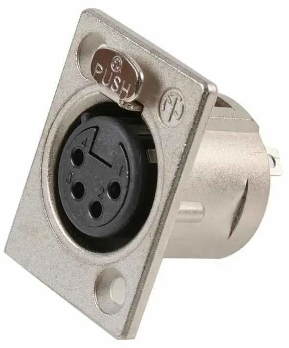NEUTRIK 4-Pin Panel Socket, XLR Female, Solder Contact
