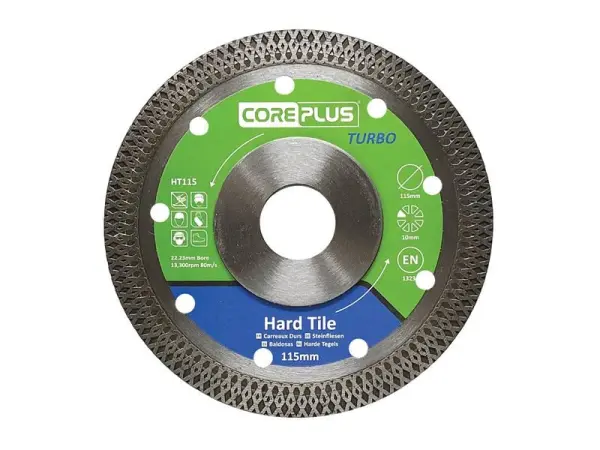 CorePlus HT115 Turbo Diamantschijf voor Harde Tegels, 115mm