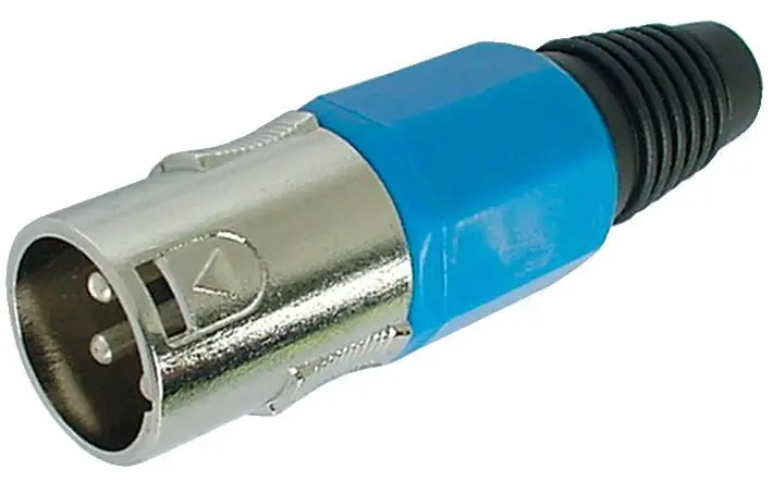 HiLo XLR Plug, 3-Pole, In-Line, Blue, Nickel Plated