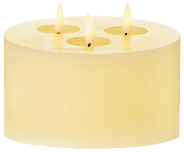 PREMIER FlickaBright Melted Pool Effect Candle with 3 Flames - 7.5cm