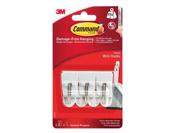Command Small White Wire Hooks (Pack of 3)