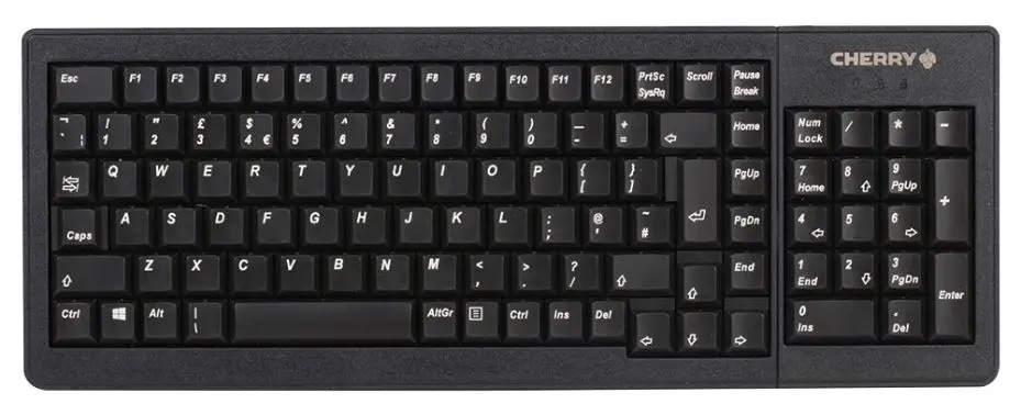 CHERRY מקלדת G84-5200 קומפקטית, USB/PS/2, שחורה