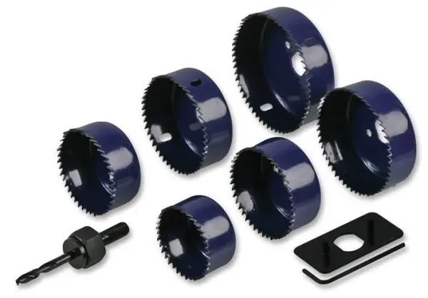 Jogo de Serras Copo Duratool para Downlights, 6 Peças para Pladur e Madeira