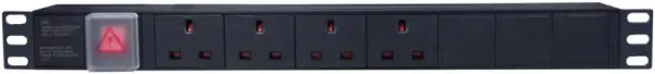 RACKYRAX 4-Way Horizontal PDU with UK Sockets