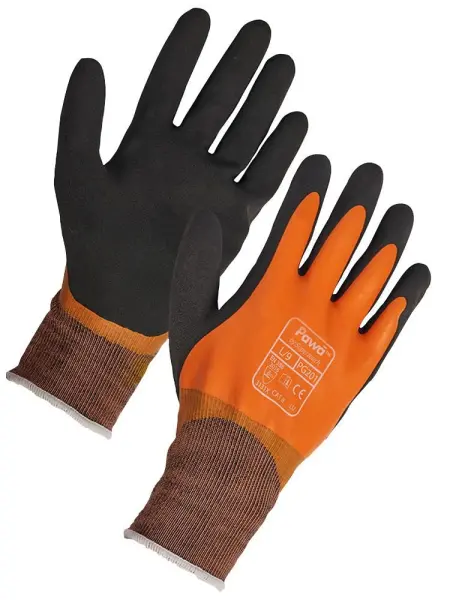 PAWA PG201 Latex Dual Dipped Gloves Orange Medium