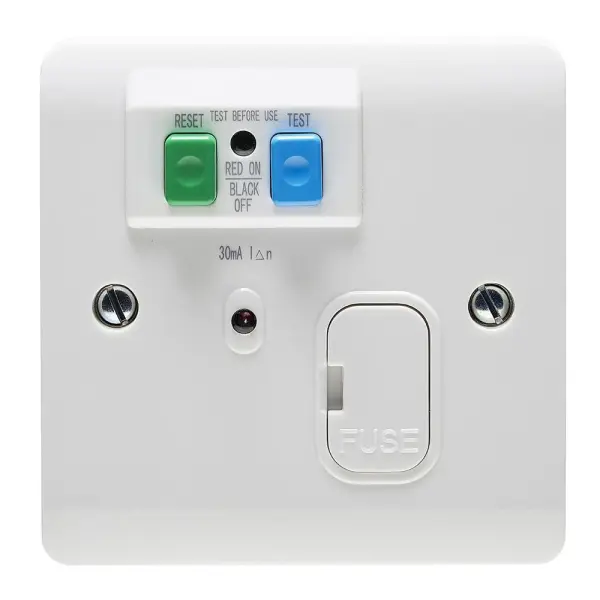 CRABTREE Instinct - Μονάδα Σύνδεσης 13A με ΑΠΕ και Ασφάλεια, Λευκή