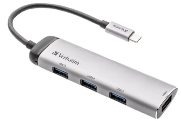 VERBATIM Aluminium USB-C to 4-Port USB 3.2 Hub