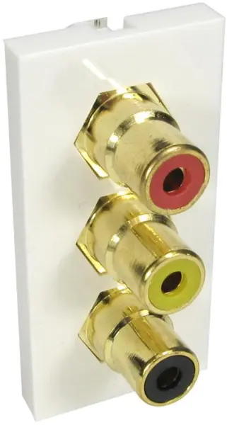 PRO SIGNAL 3x RCA Female to Female Coupler Module 50 x 25mm