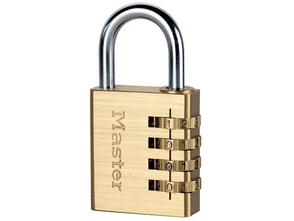 Master Lock - Digitale 4-stellige Kombinations-Schloss mit Messingoptik, 40mm