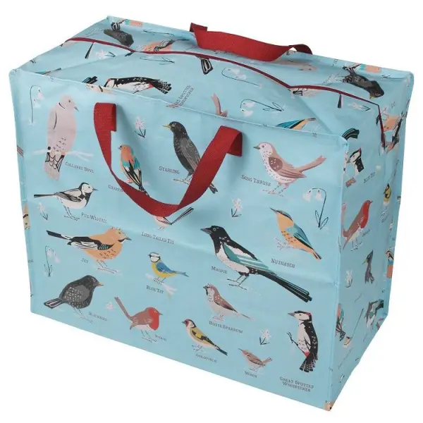Rex London Zipped Shopper Bag with Garden Birds Print, 48x55x28 cm
