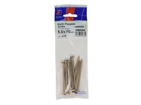 ForgeFix Multi-Purpose Pozi Screws CSK ST ZYP 5.0x70mm (Pack of 10)