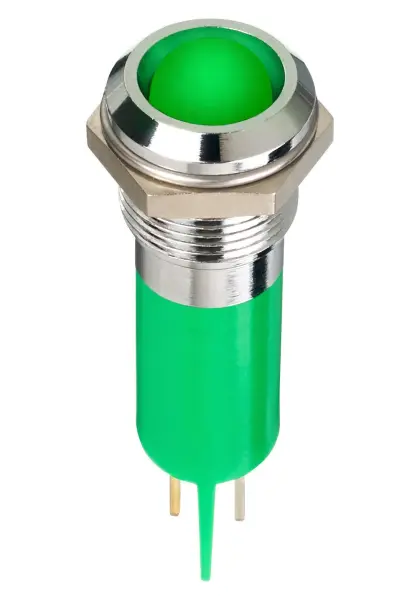 APEM Q12 LED Panel Mount Indicator Green 24VDC 12mm