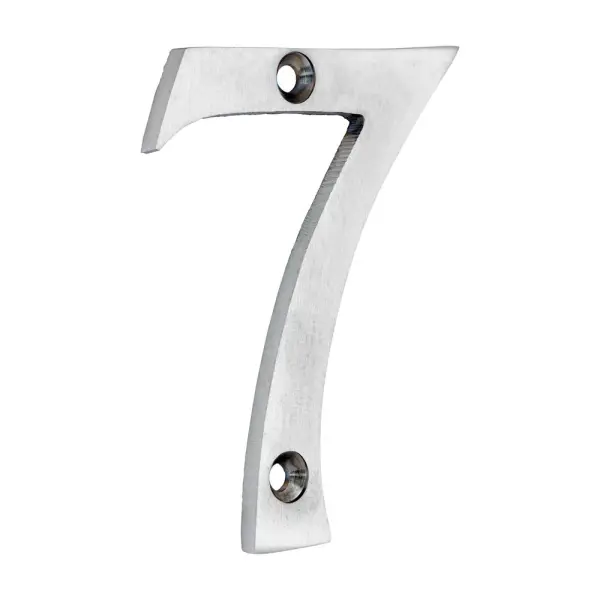 Timco Brass Door Numeral - Satin Chrome 75mm