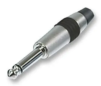 REAN - Penyambung Jack 6.35mm 2 Kutub, Hitam