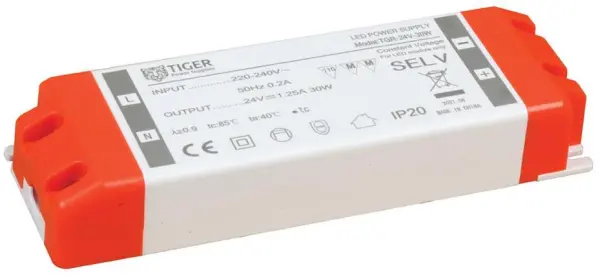 Tiger Power Supplies - Πηγή Τροφοδοσίας 24V 1.25A LED, 30W Σταθερής Τάσης (TGR-