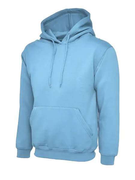 Uneek Unisex Classic Hooded Sweatshirt - 50% Poly/Cotton - Sky - Large