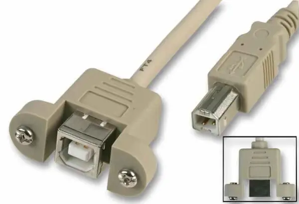 PRO SIGNAL Cable USB 2.0 B Panel Montaje, Hembra a Macho, 3m