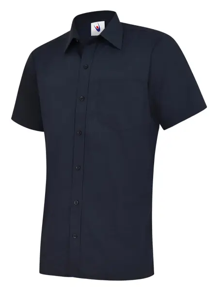 Chemise à manches courtes en popeline Uneek Homme Navy 18,5