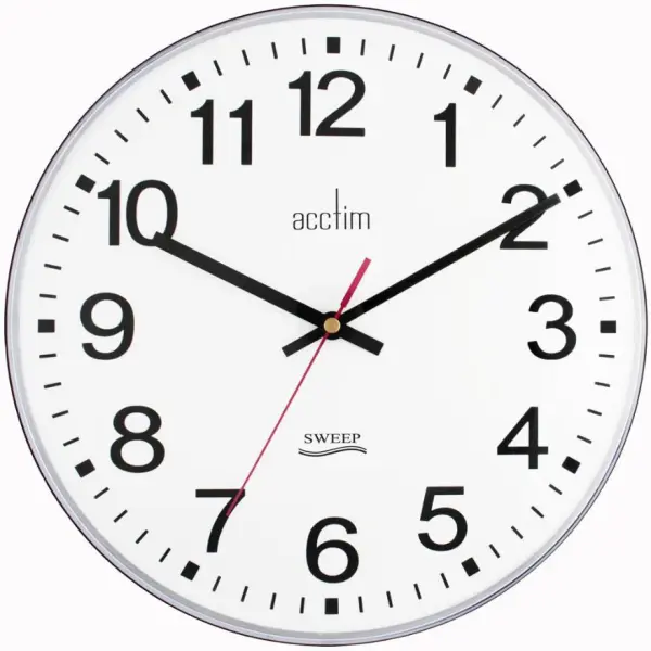 ACCTIM Silent Non-Ticking Wall Clock, 30cm Black