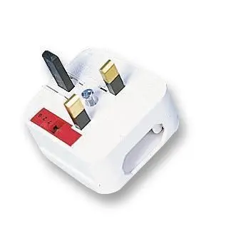 Powerconnections 5A 유럽에서 영국 플러그 변환기, 화이트