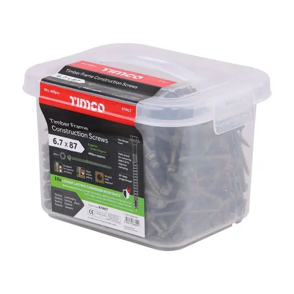 Timco šroub pro dřevěné rámové spoje HEX zelený 6,7 x 87 mm