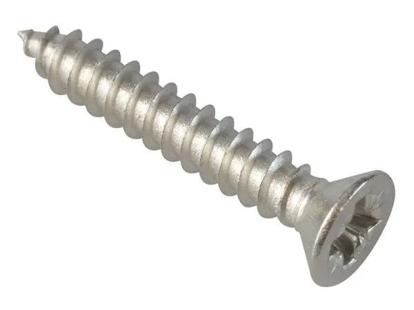 ForgeFix Zelfborende Schroef A2 Roestvrijstaal Pozi Verzonken Kop 19mm x 8, 30