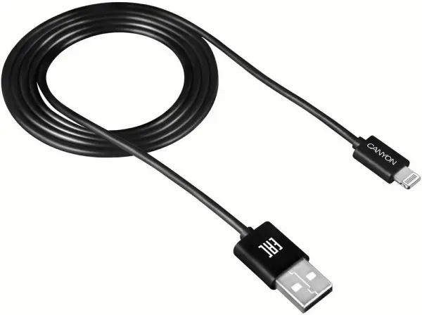 CANYON USB 2.0 na 8kolíkový Lightning kabel, černý, 1m
