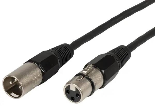 QTX Professional DMX Lighting 3 Pin XLR Plug to Socket Lead - 1.5m