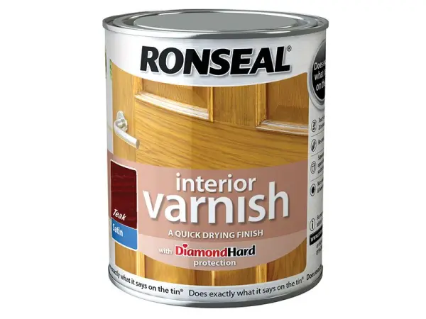 Ronseal Vernis intérieur à séchage rapide, Teck Satin, 750ml