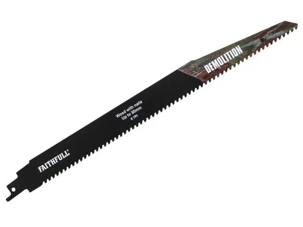 Faithfull Demolition Carbide Sabre Saw Blade - S1250HM, 304mm x 6 TPI
