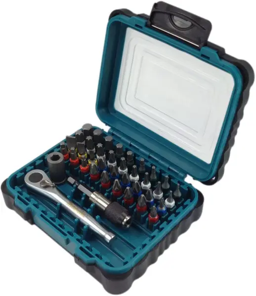 Makita 39件套螺丝刀批头套装，含1/4英寸棘轮扳手