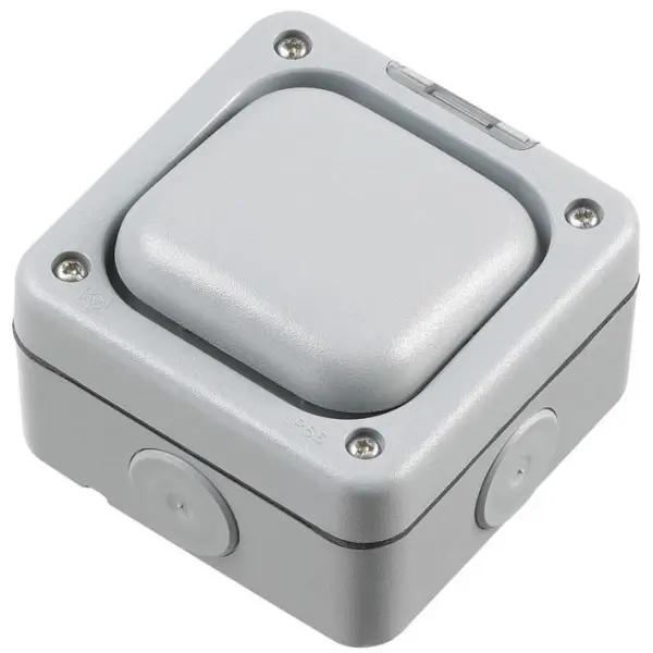 MK Masterseal Plus Interruptor 2 Vías IP66 10A para Exterior, Gris