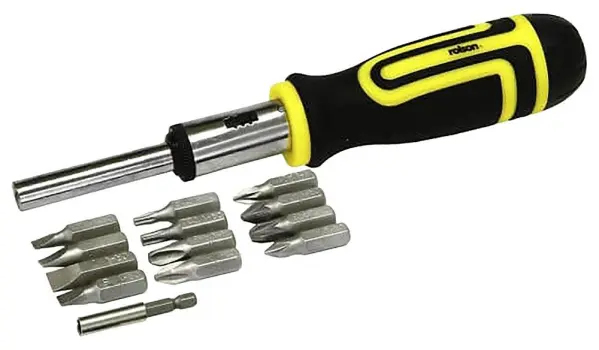 Rolson 14 in 1 Ratcheting Screwdriver & Bit Set with Case