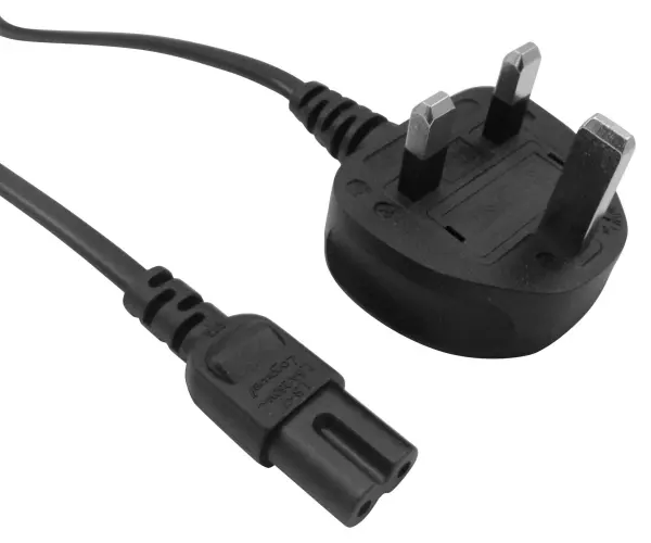 Multicomp Pro Mains Power Lead UK Plug to IEC C7, 2m, Black