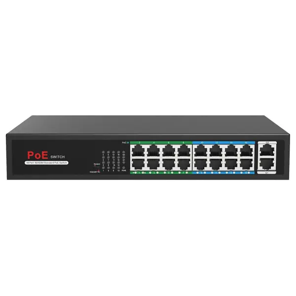 VISTA CCTV 16-Port Desktop PoE Switch