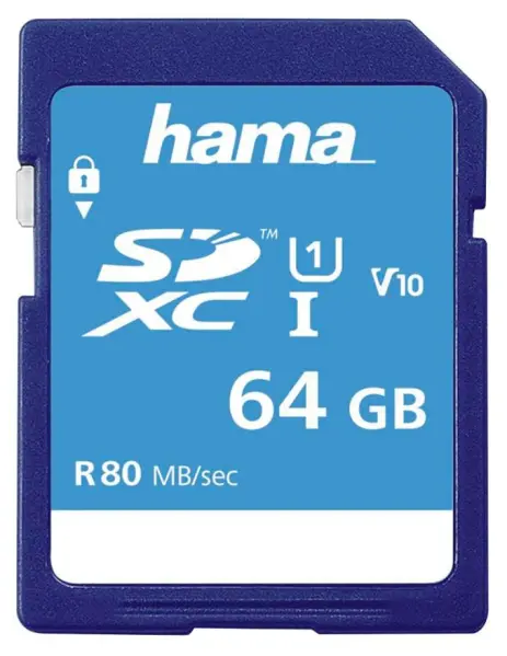 HAMA 64GB Class 10 SDXC UHS-1 メモリカード 80MB/s