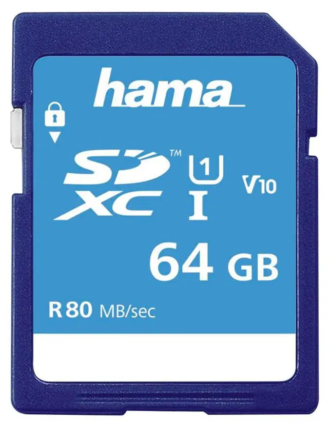 HAMA Tarjeta de Memoria SDXC Clase 10 UHS-1 64GB, 80MB/s