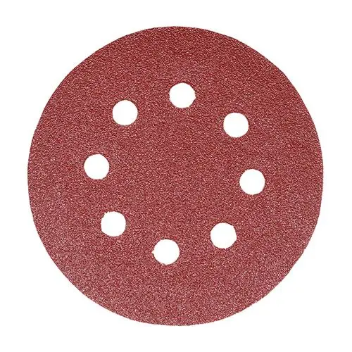 Timco 150mm Random Orbital Sanding Discs, 60 Grit, Red - 5 Pieces