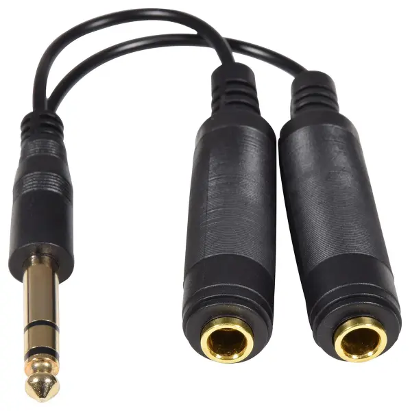 Av:Link UK 6.35mm Stereo Splitter Lead 0.2m Black