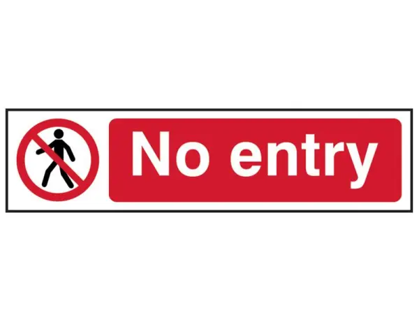 SCAN No Entry PVC Sign, 200 x 50mm