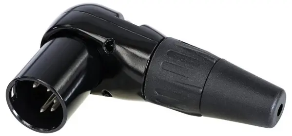 REAN RC5MR 90° 5pólový XLR konektor se zlatým pokovováním, zinek